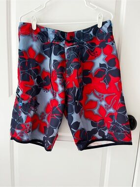 Rusty Boardshorts Men’s 34 Y2K Vintage Retro Surf Swim Trunks Hawaiian Floral